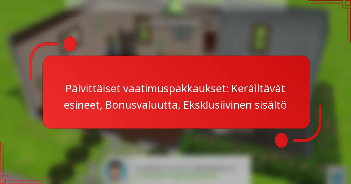 Päivittäiset vaatimuspakkaukset: Keräiltävät esineet, Bonusvaluutta, Eksklusiivinen sisältö