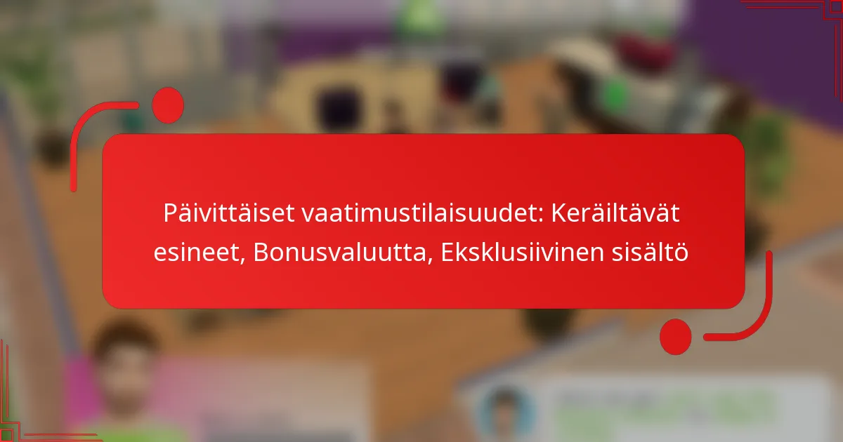 Päivittäiset vaatimustilaisuudet: Keräiltävät esineet, Bonusvaluutta, Eksklusiivinen sisältö